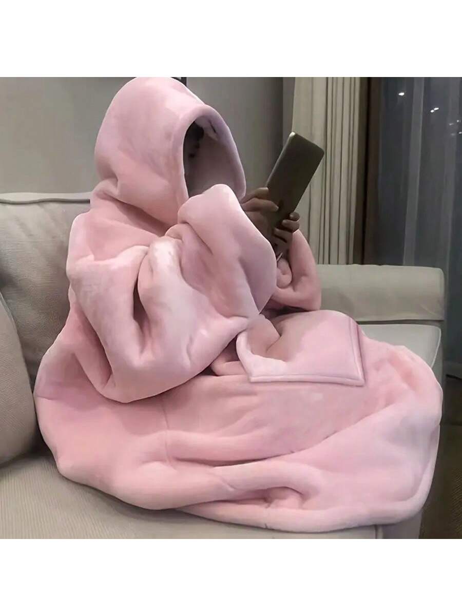 Ultra-Soft Sherpa Wearable Hooded Blanket Jumpsuit