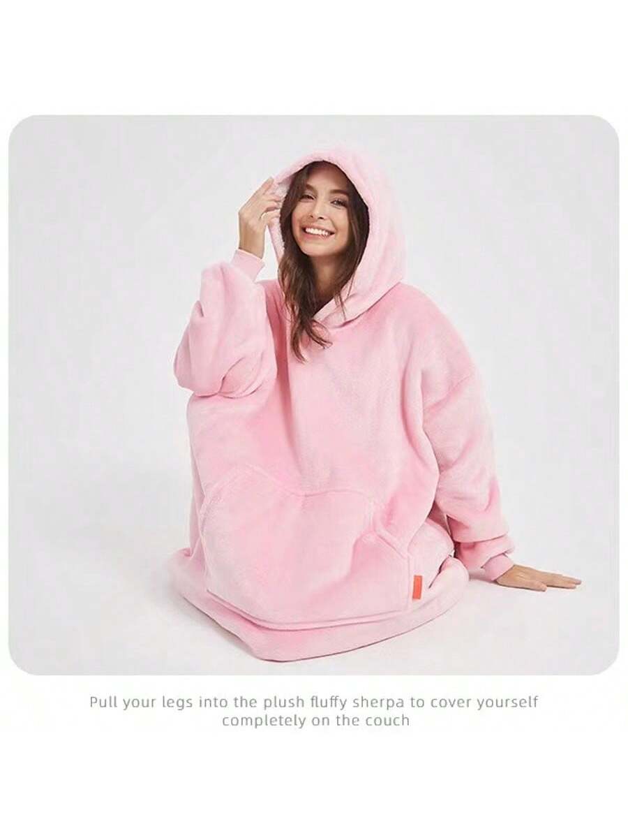 Ultra-Soft Sherpa Wearable Hooded Blanket Jumpsuit