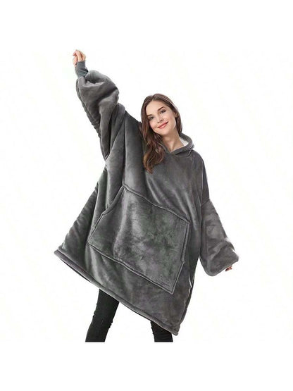 Ultra-Soft Sherpa Wearable Hooded Blanket Jumpsuit