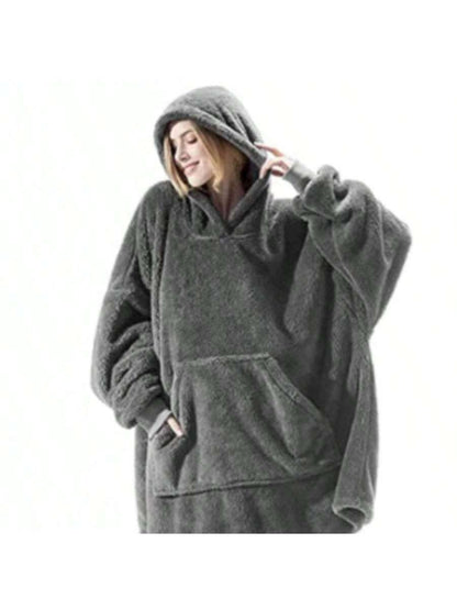 Ultra-Soft Sherpa Wearable Hooded Blanket Jumpsuit