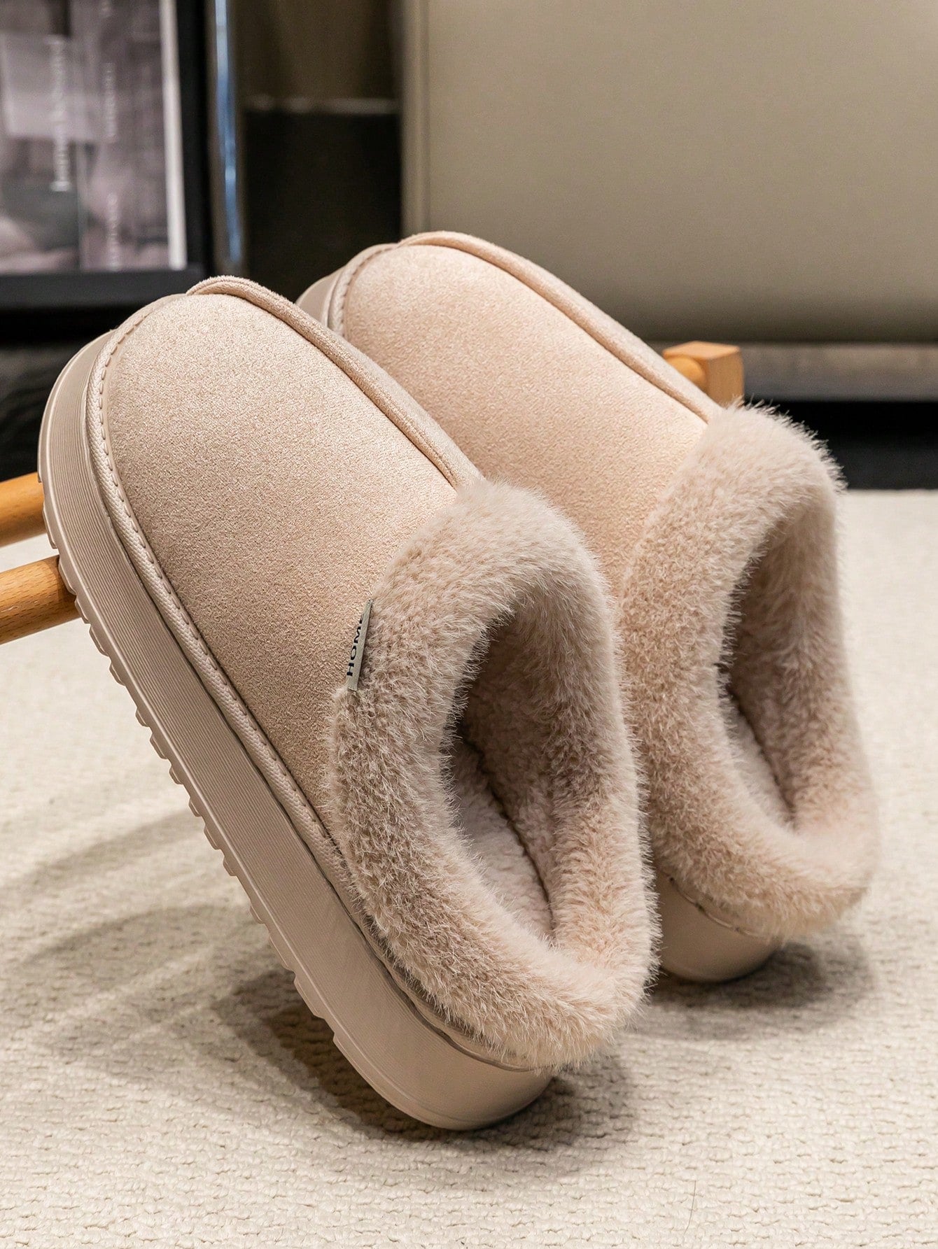 Women's Fluffy Slippers, Warm & Anti-Slip