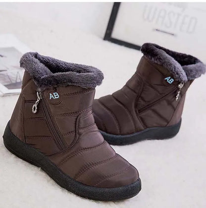 Snow Women Boots Waterproof Zipper Fur Winter