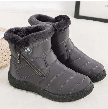 Snow Women Boots Waterproof Zipper Fur Winter