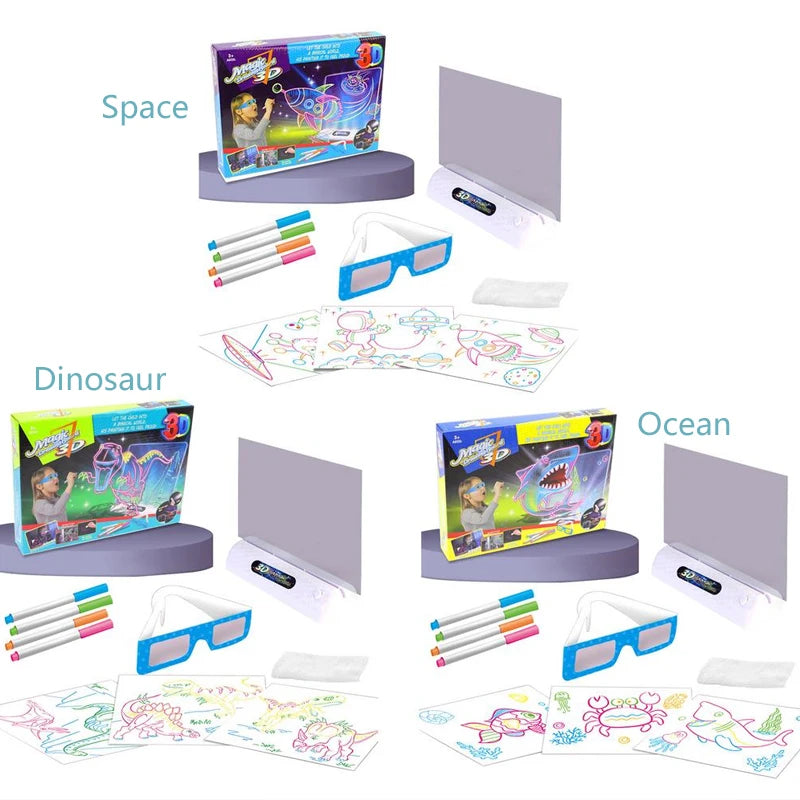 3D Magic Drawing Pad LED Colorful Painting