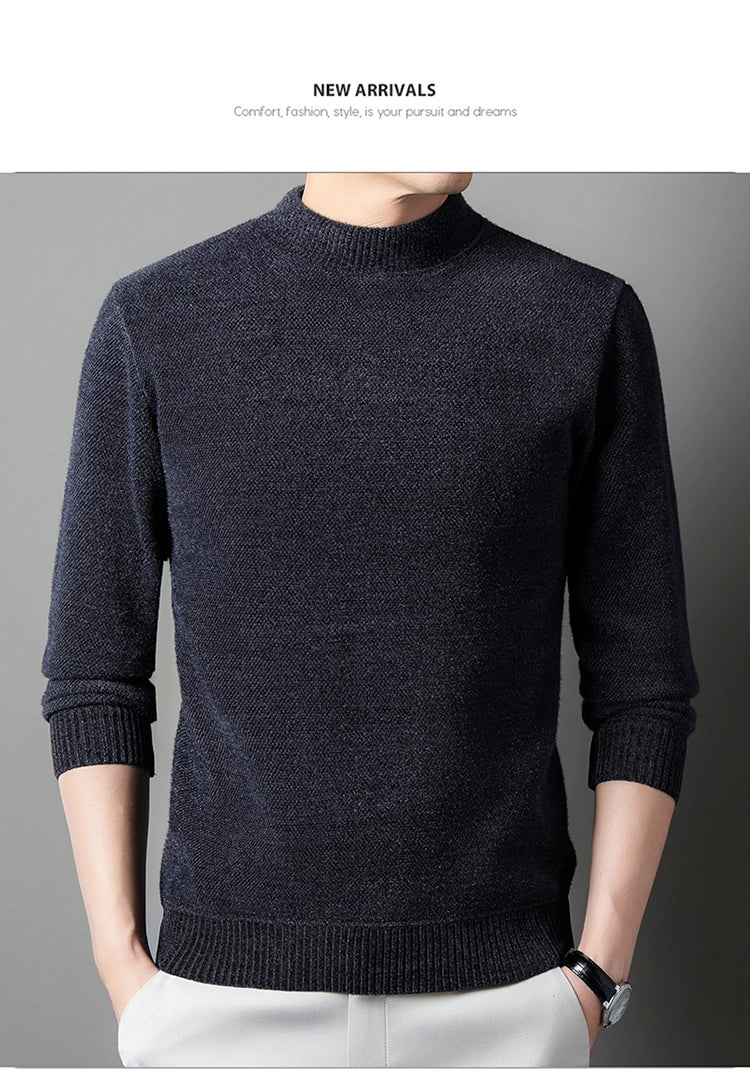 Woodpecker Half-High Collar Winter Sweater for Men