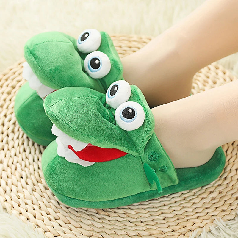 Cartoon crocodile slippers with moving mouth. Softsnuggle