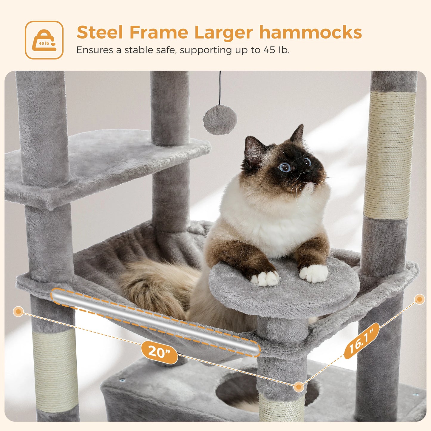 Large Cat Tree with Cozy Perches - Soft Snuggle