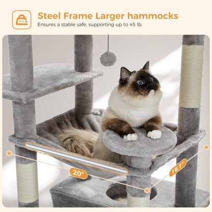 Large Cat Tree with Cozy Perches - Soft Snuggle