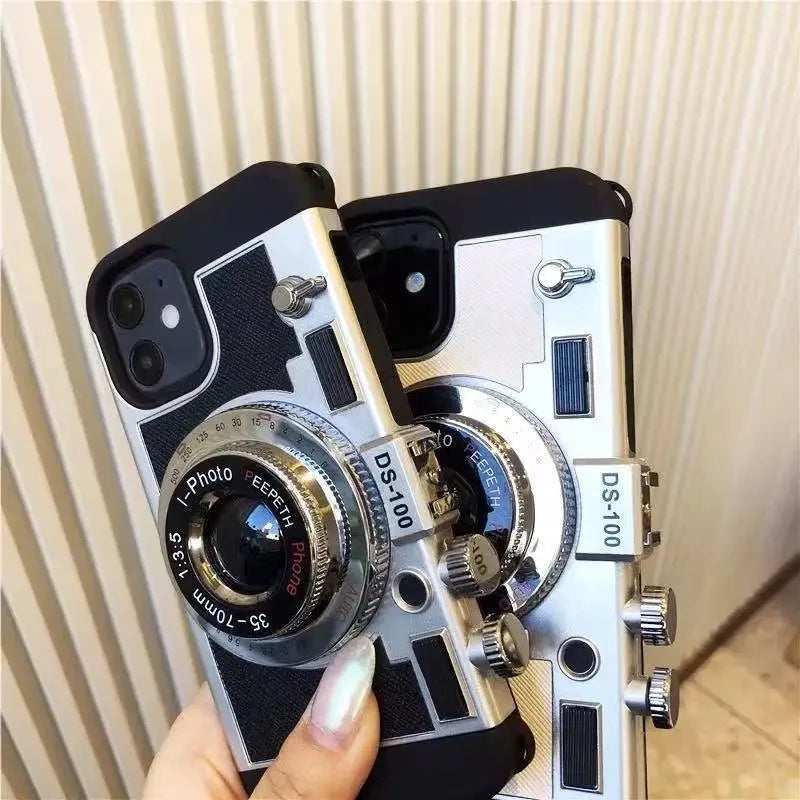 Retro Camera Leather Case for iPhone