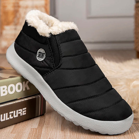 Men's Winter Snow Boots – Warm ankle boots with plush lining and slip-on design