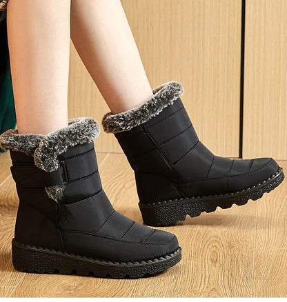 Women's Waterproof Snow Boots with Fur – 2025 Winter Ankle Boots