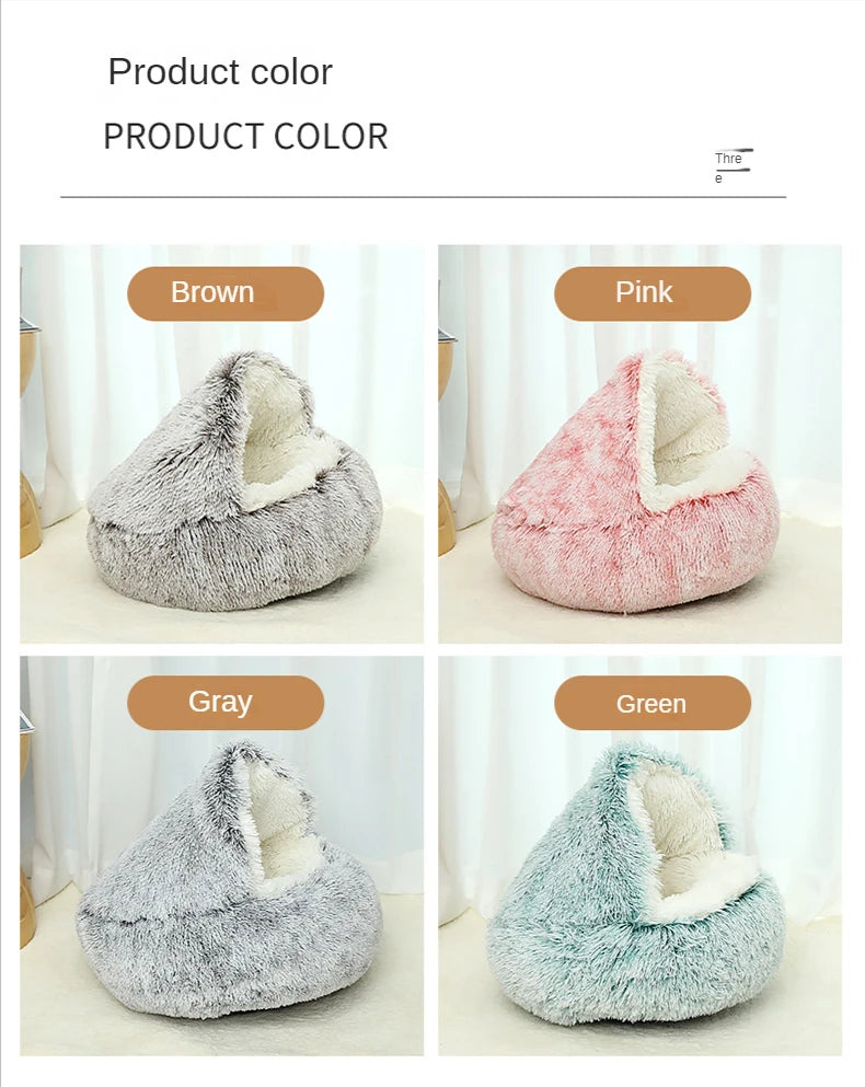 Winter Plush 2-in-1 Pet Cat Bed