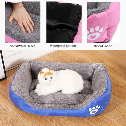 Large Plush Dog Bed - Waterproof Cushion