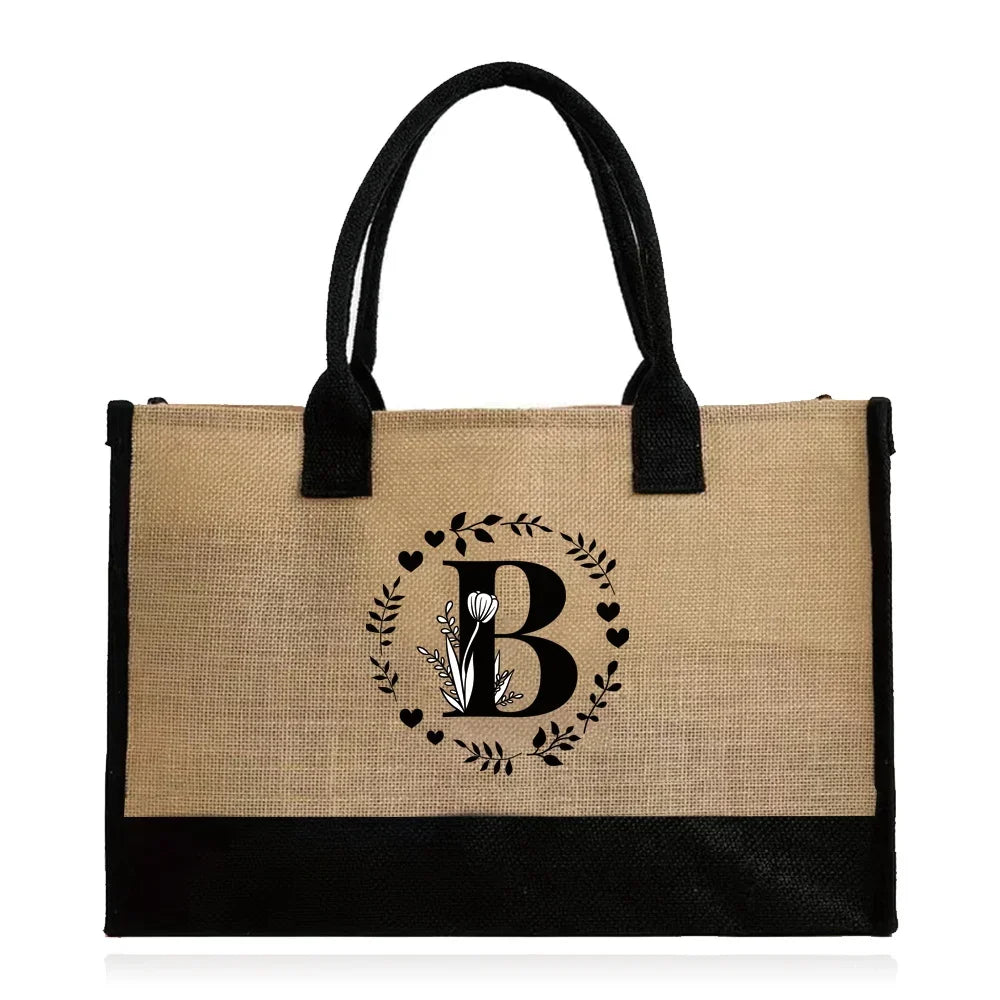 Large Capacity Jute Burlap Tote Bag