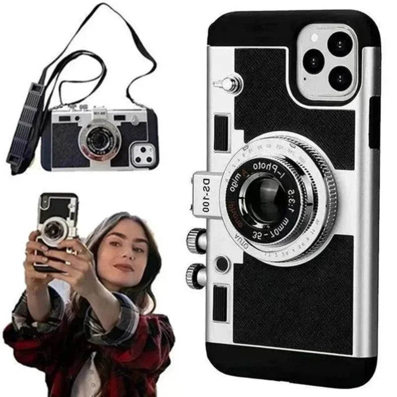 Retro Camera Leather Case for iPhone