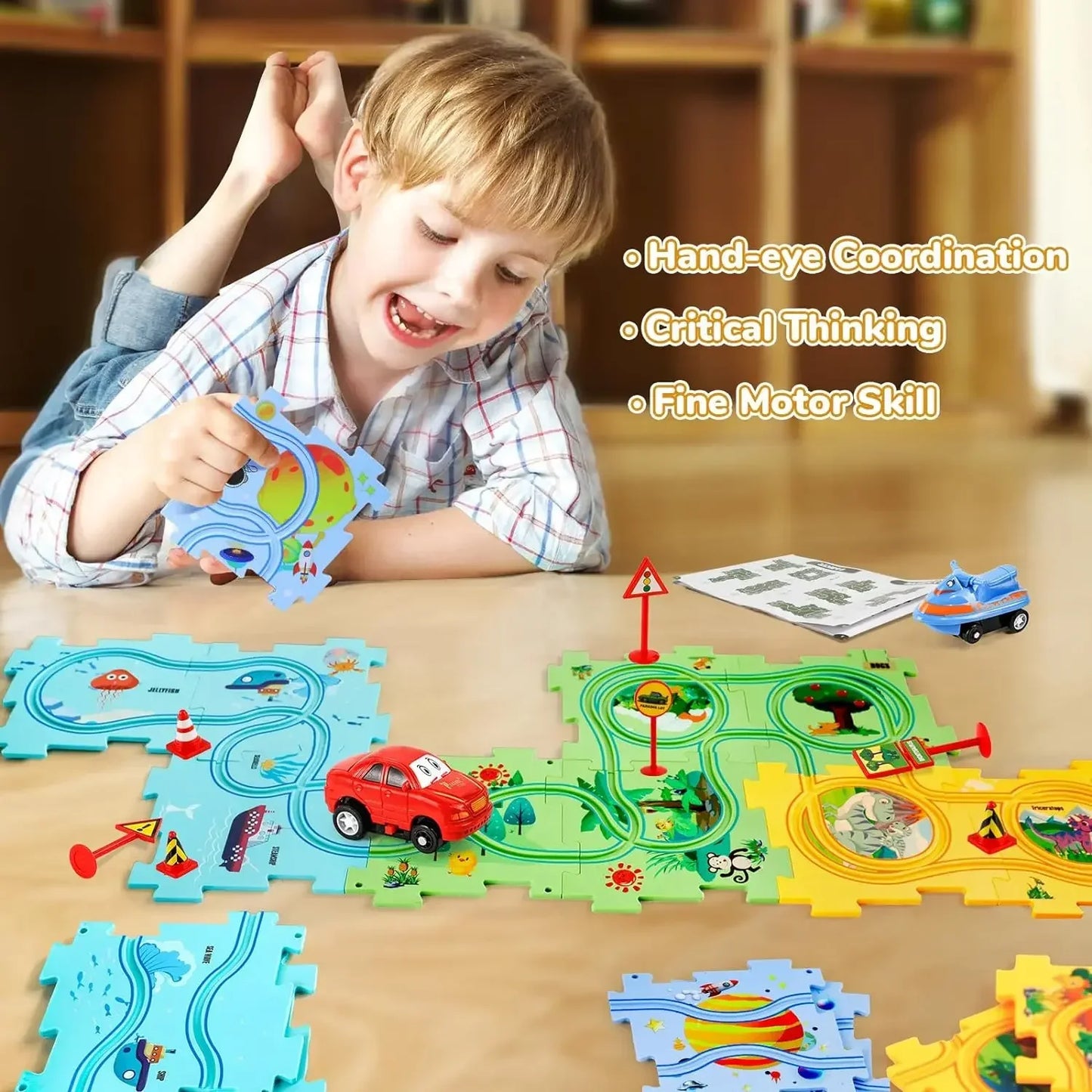 Puzzle Racer Kids Car Set