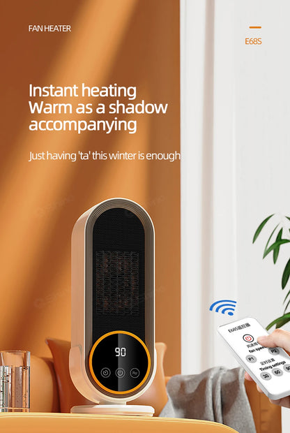 Portable Space Heater with Touch Screen, Remote, 3 Speeds