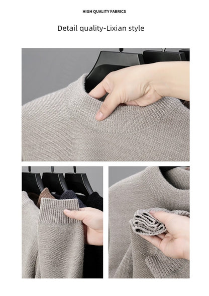 Woodpecker Half-High Collar Winter Sweater for Men