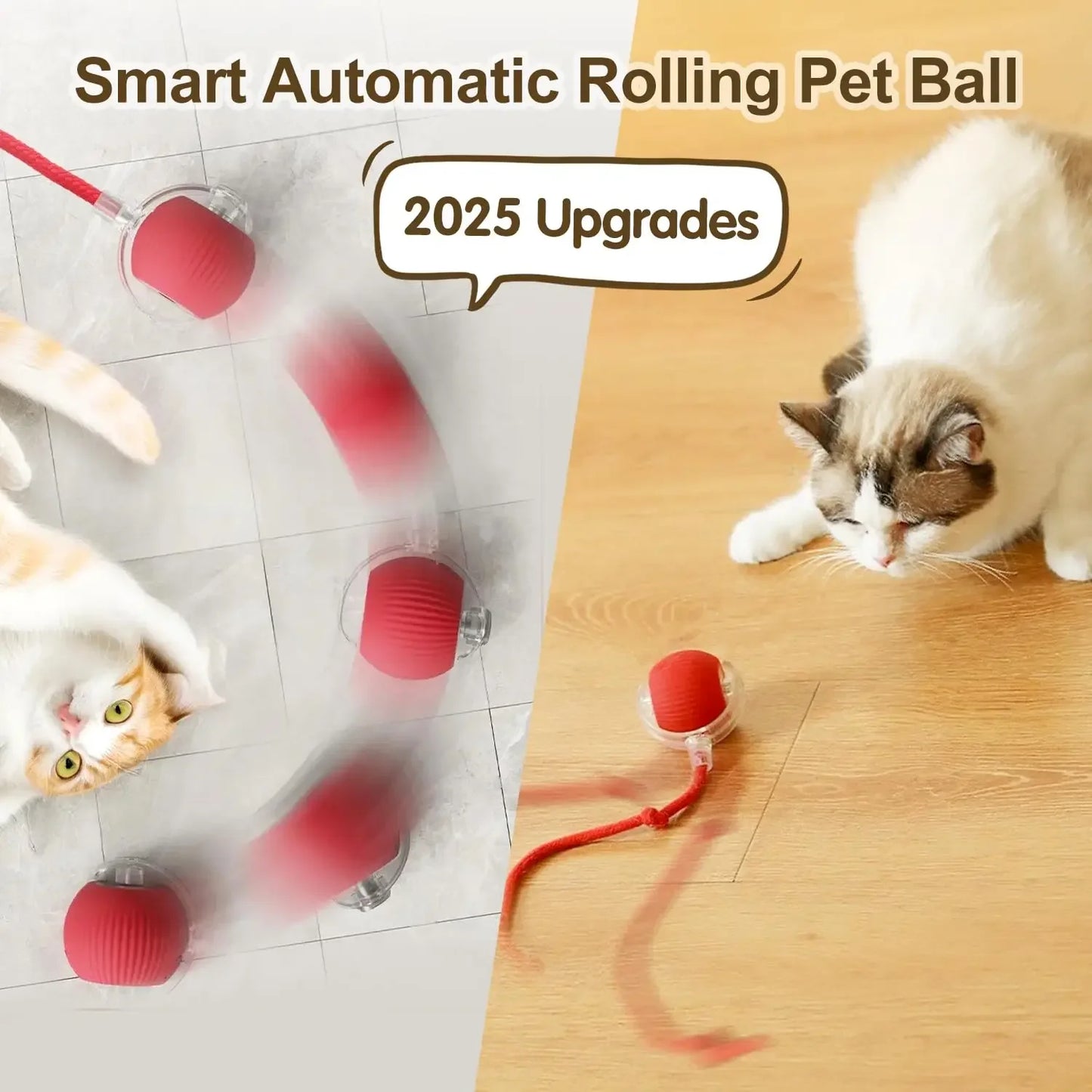 Interactive Cat & Dog Toy Ball with Tail