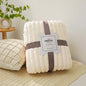 Soft Snuggle Fluffy striped chunky blanket for sofa