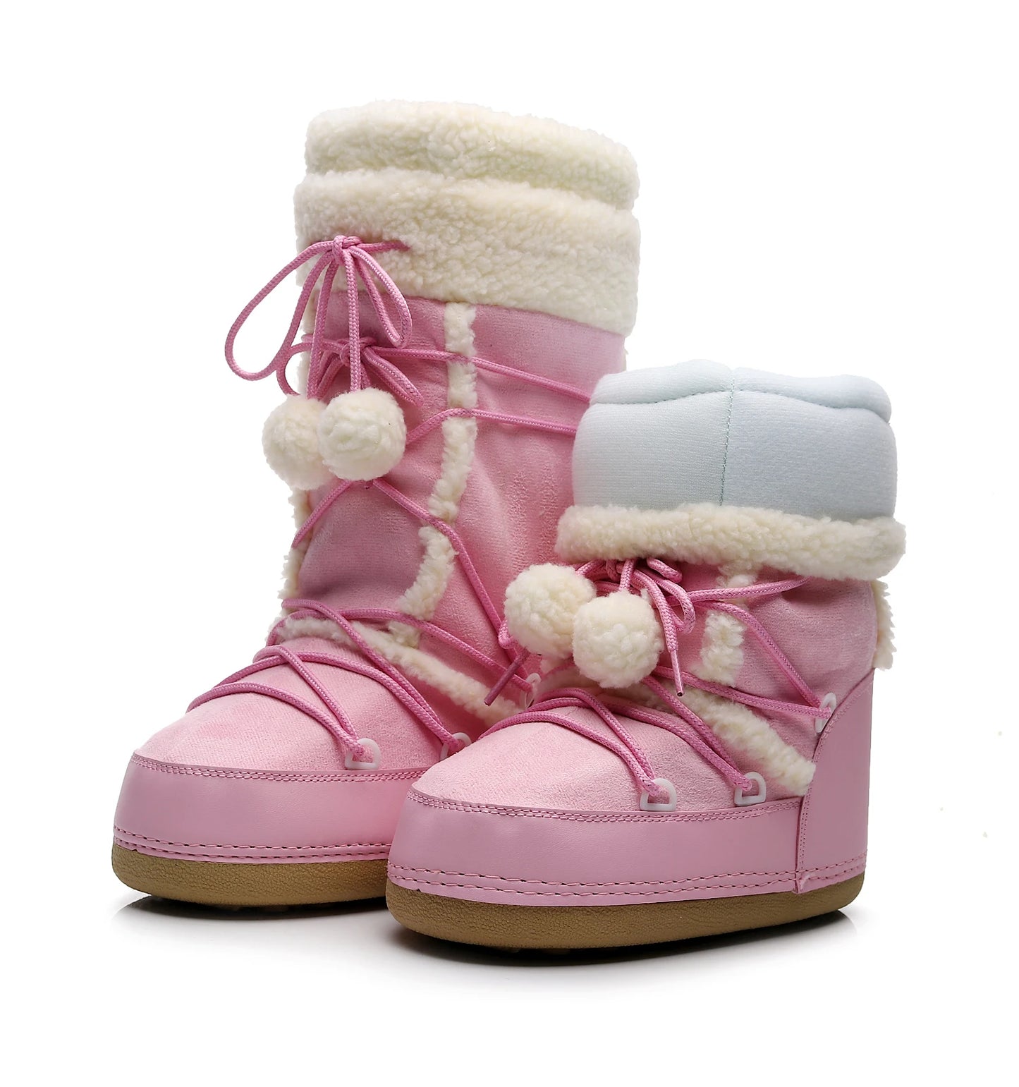 Women's Pink Winter Snow Boots – Cold-proof, Slip-resistant