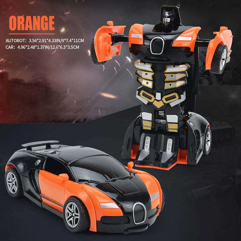 Transforming Car Robot Push and Go Race Car Toy