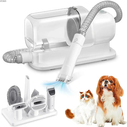 Dog Grooming Vacuum Kit with 2.3L Capacity and Pet Hair Brush