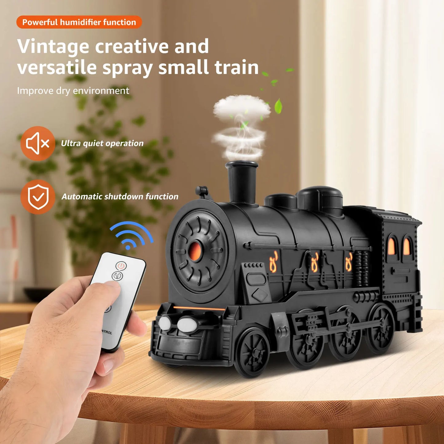 Train Diffuser Quiet Aroma Humidifier Auto Off Home