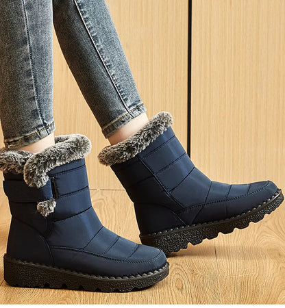 Women's Waterproof Snow Boots with Fur – 2025 Winter Ankle Boots