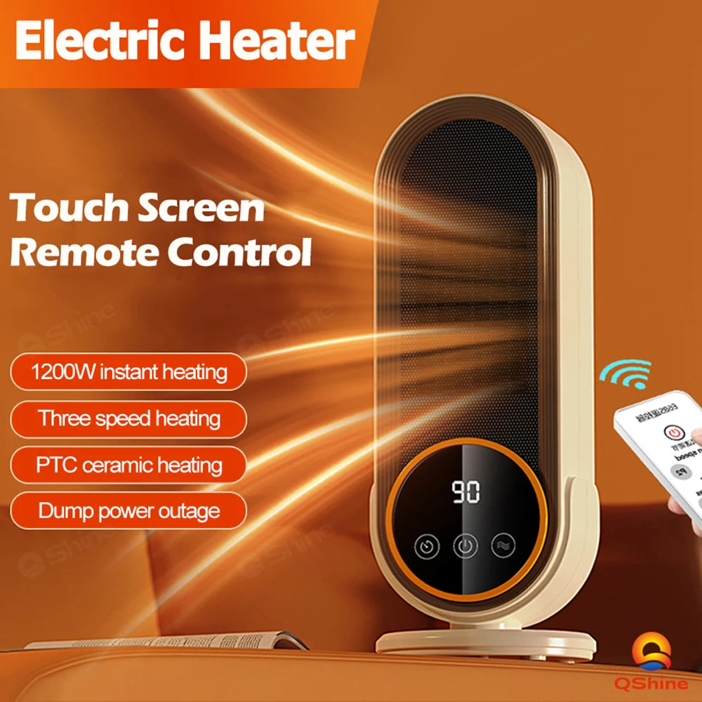 Portable Space Heater with Touch Screen, Remote, 3 Speeds