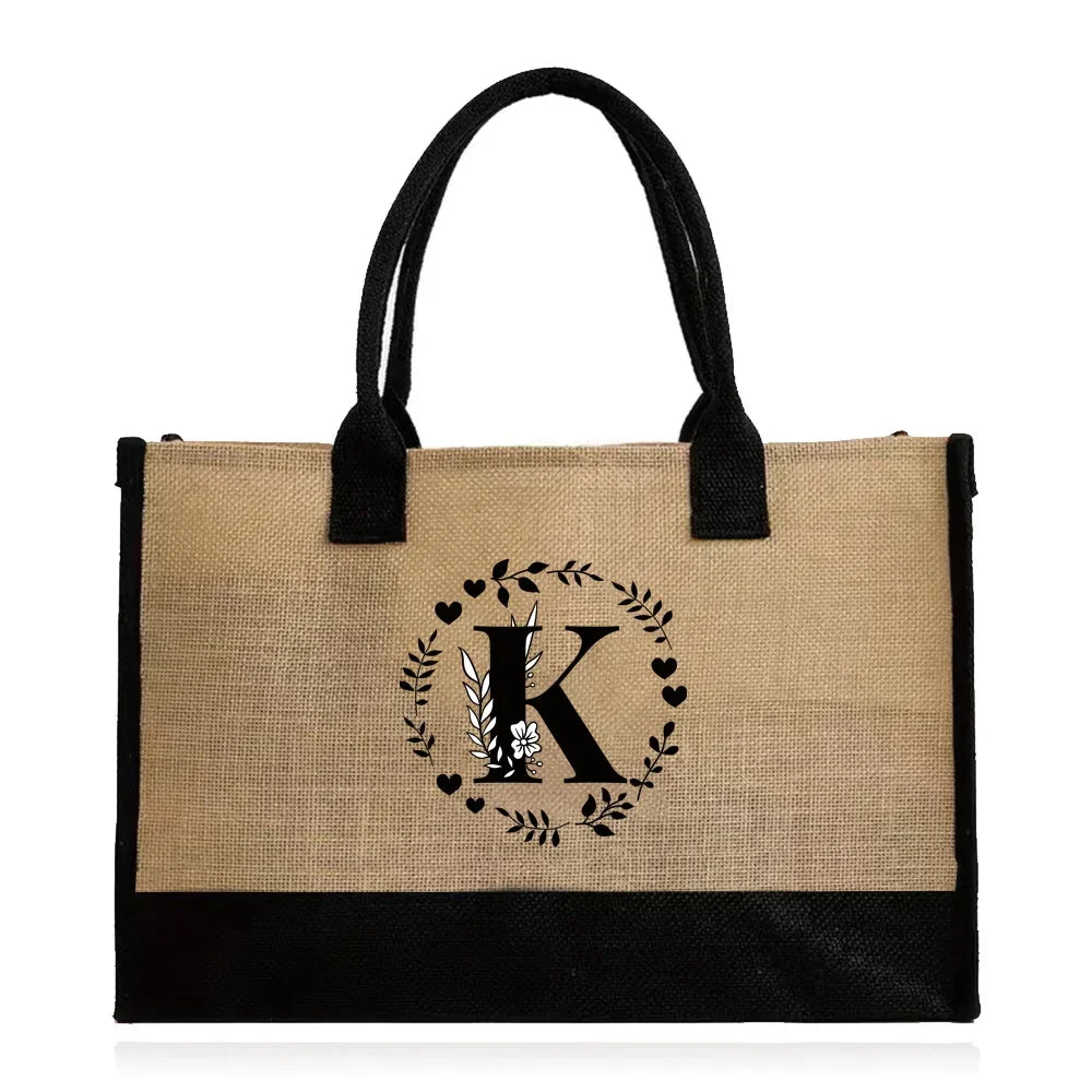 Large Capacity Jute Burlap Tote Bag