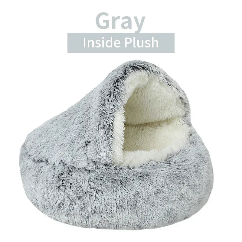 Winter Plush 2-in-1 Pet Cat Bed