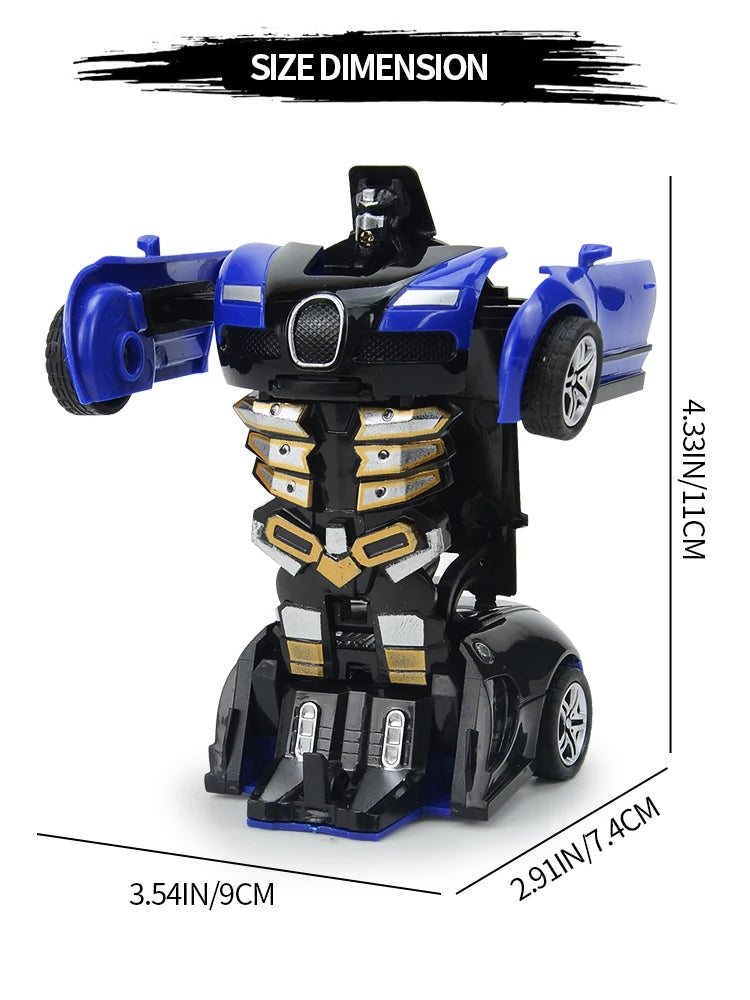 Transforming Car Robot Push and Go Race Car Toy