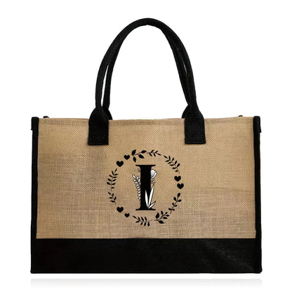 Large Capacity Jute Burlap Tote Bag