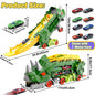 Folding Dinosaur Transporter Car Toy with 2 Metal Die-Cast Cars