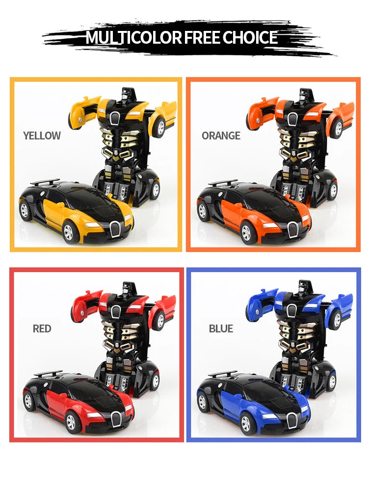 Transforming Car Robot Push and Go Race Car Toy