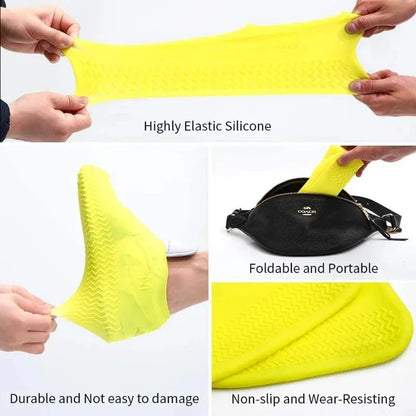 Waterproof silicone rain shoe covers for adults and children