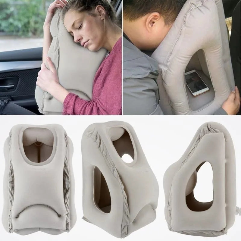 ✅👍Upgraded Inflatable Travel Pillow with Support🛩️🌎