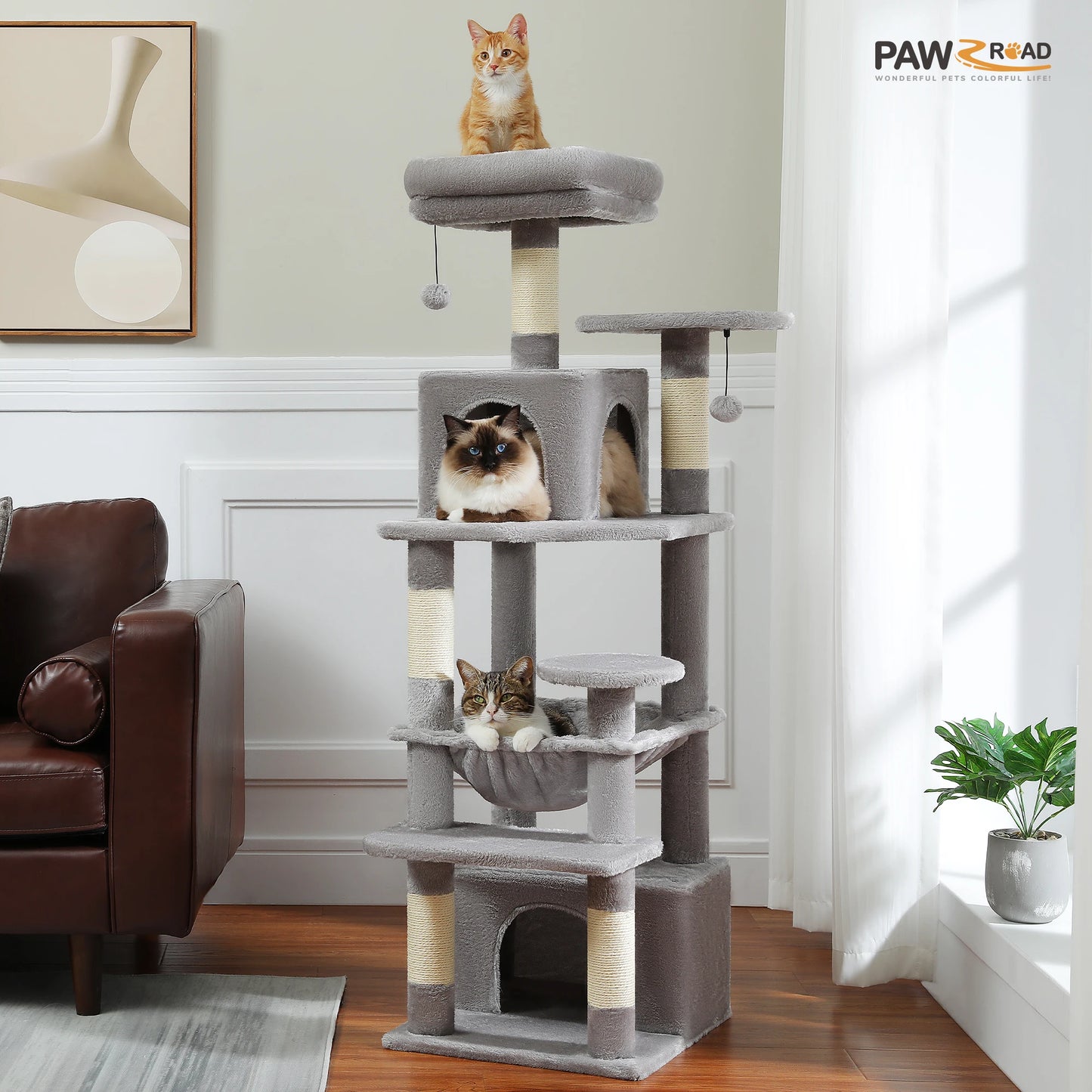 Large Cat Tree with Cozy Perches - Soft Snuggle