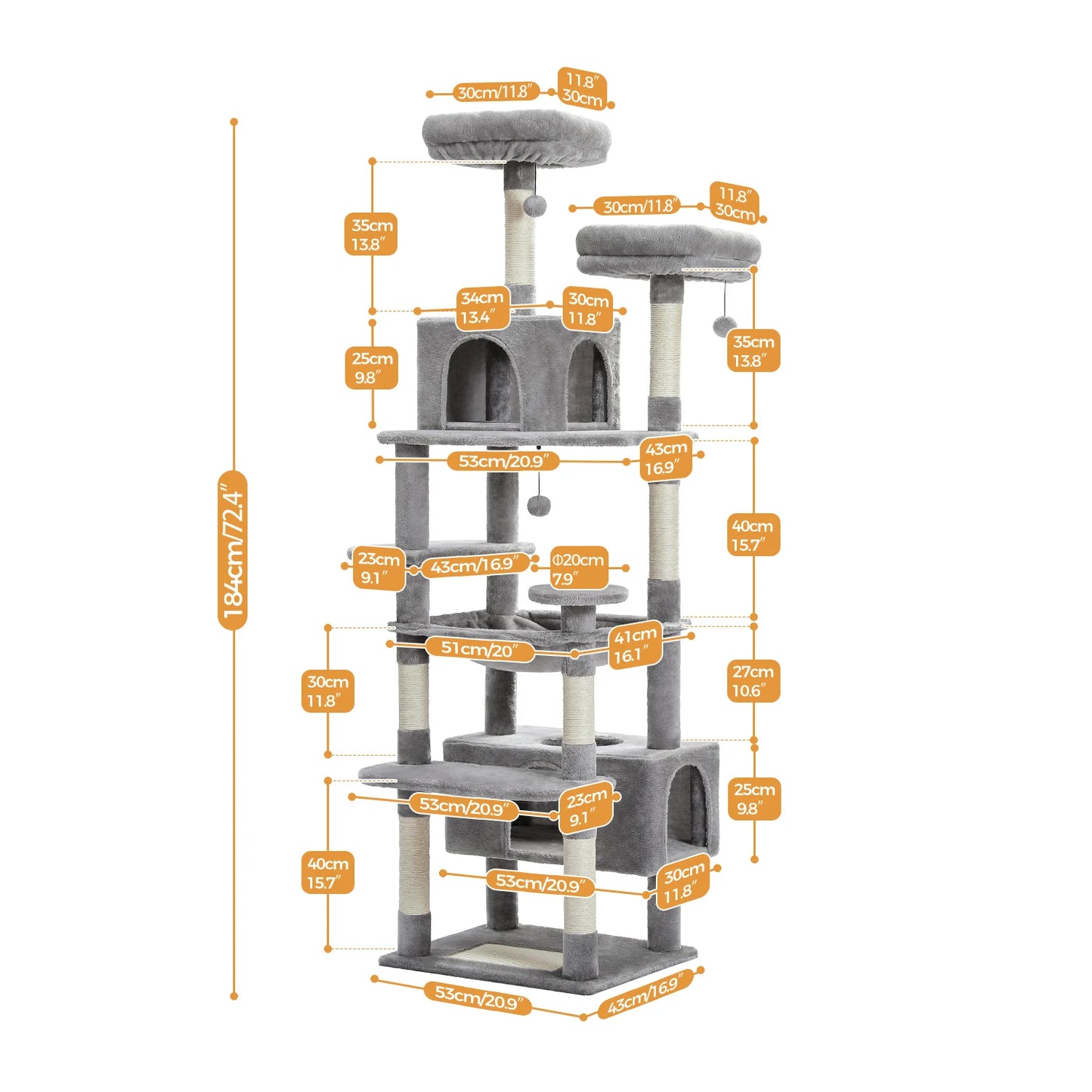 Large Cat Tree with Cozy Perches - Soft Snuggle