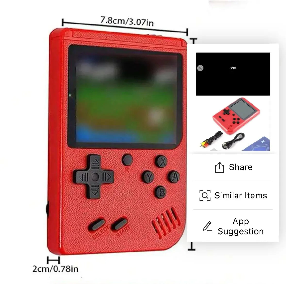 Classic Handheld Game Console with 400 Games