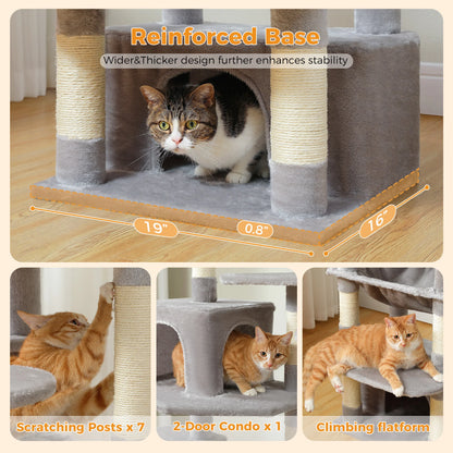 Large Cat Tree with Cozy Perches - Soft Snuggle