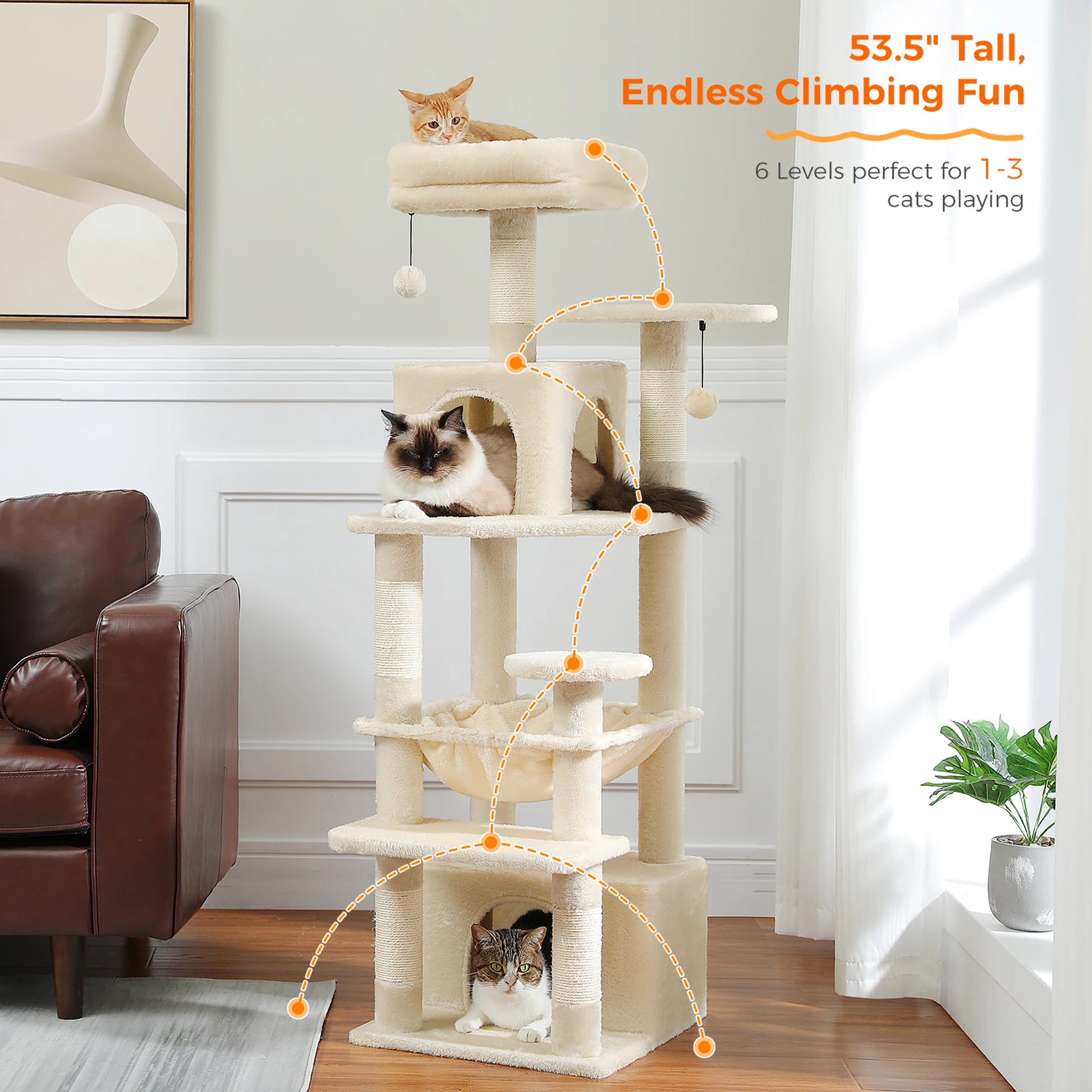 Large Cat Tree with Cozy Perches - Soft Snuggle