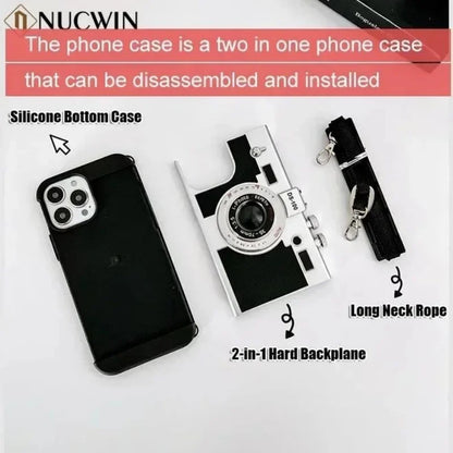 Retro Camera Leather Case for iPhone