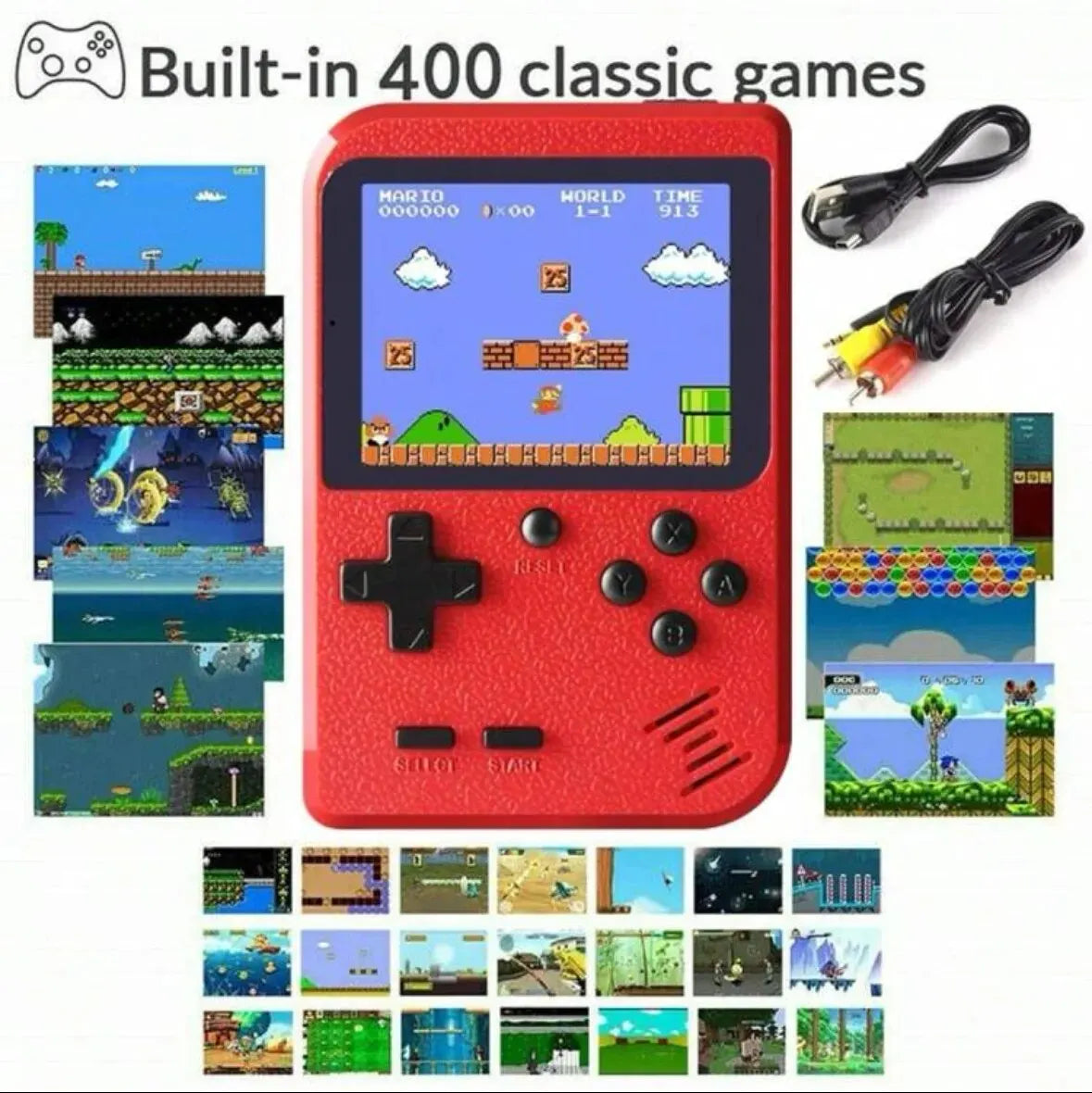 Classic Handheld Game Console with 400 Games