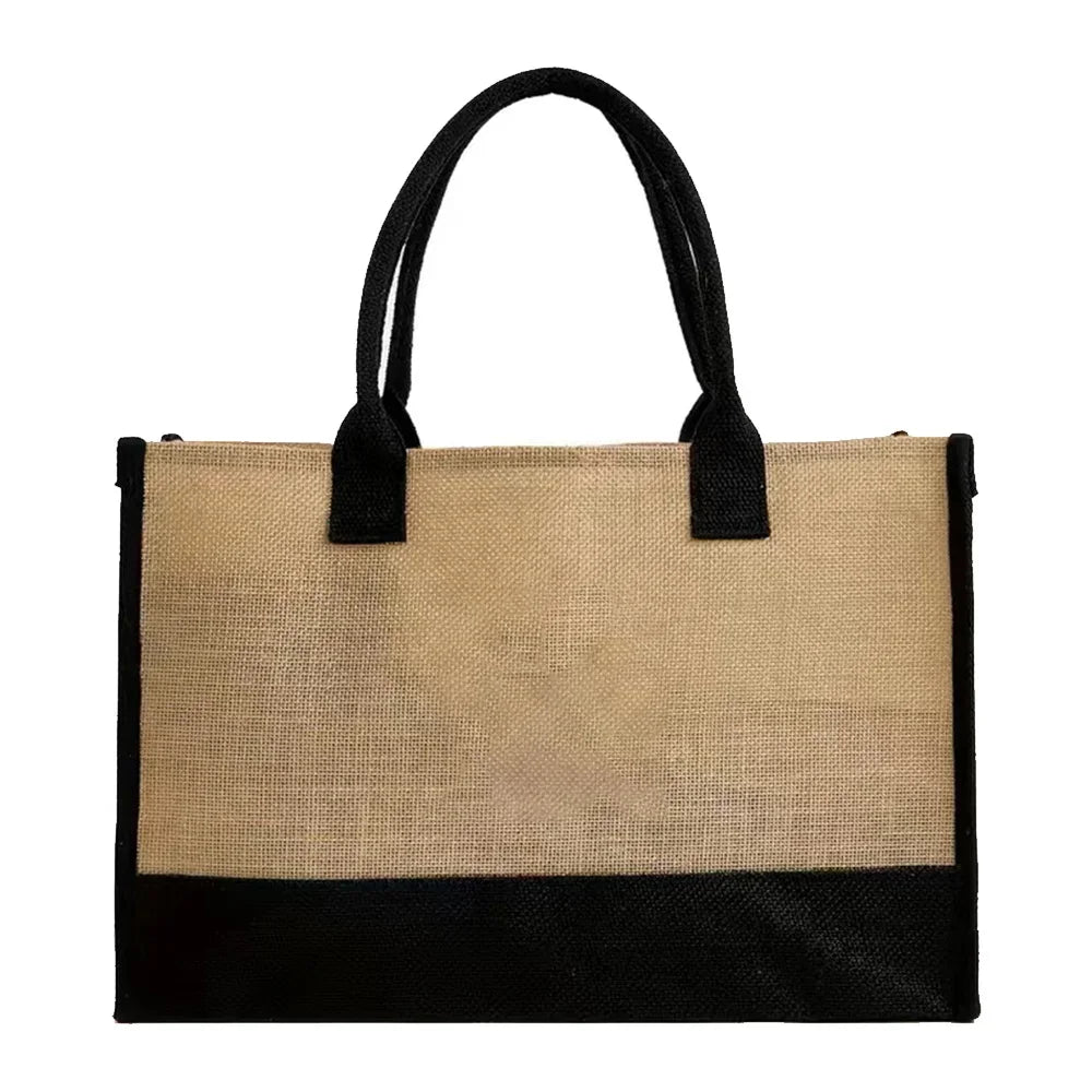 Large Capacity Jute Burlap Tote Bag