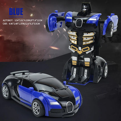 Transforming Car Robot Push and Go Race Car Toy