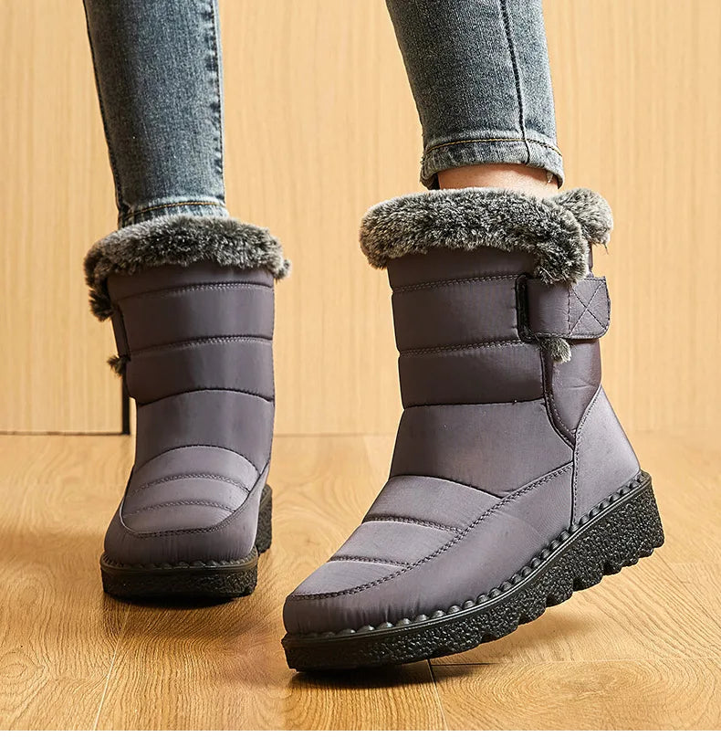 Women's Waterproof Snow Boots with Fur – 2025 Winter Ankle Boots