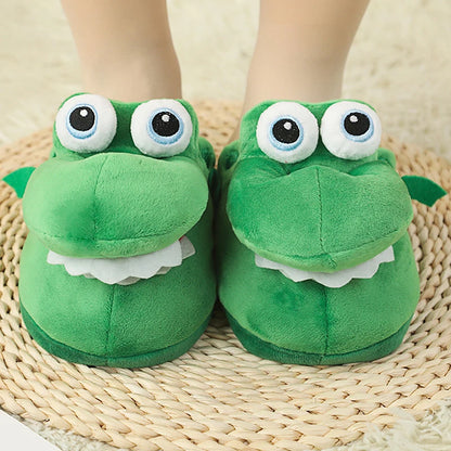 Cartoon crocodile slippers with moving mouth Soft snuggle