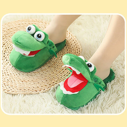 Cartoon crocodile slippers with moving mouth. Softsnuggle